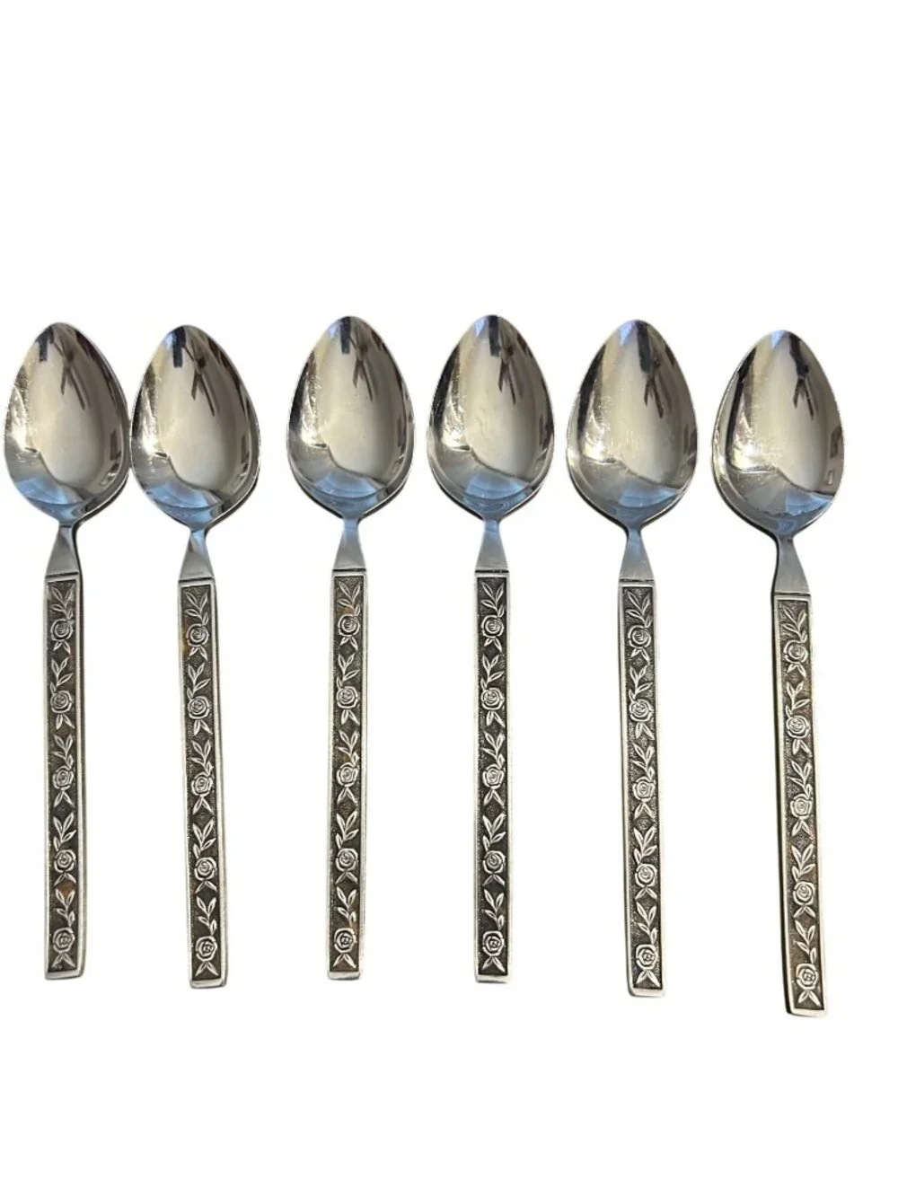 Set Of 6 Interpur Mexicaly Rose Stainless Steel Tablespoon Made In Japan